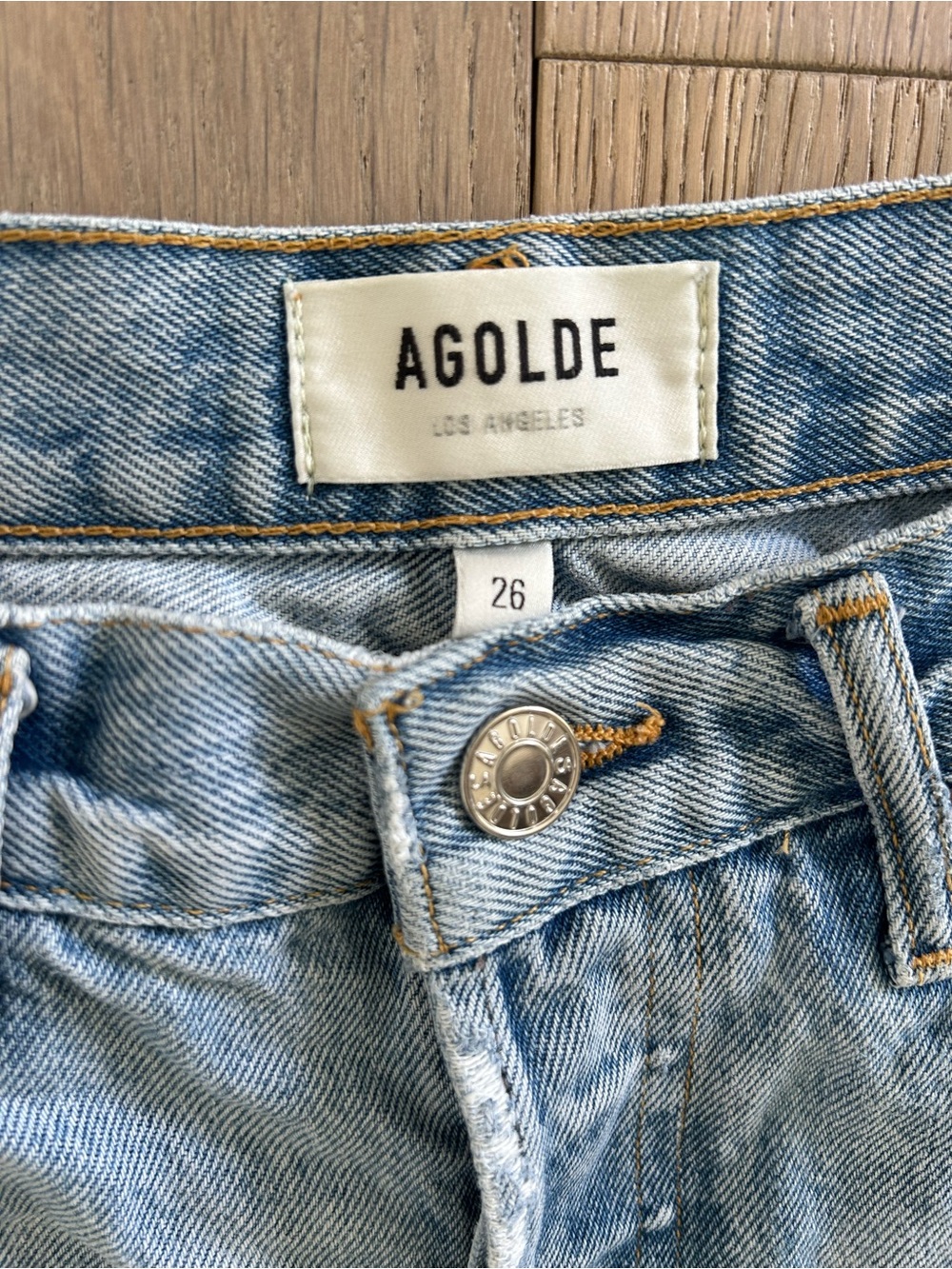 Agolde Parker Distressed Denim Cutoff Shorts - Picture 4 of 4